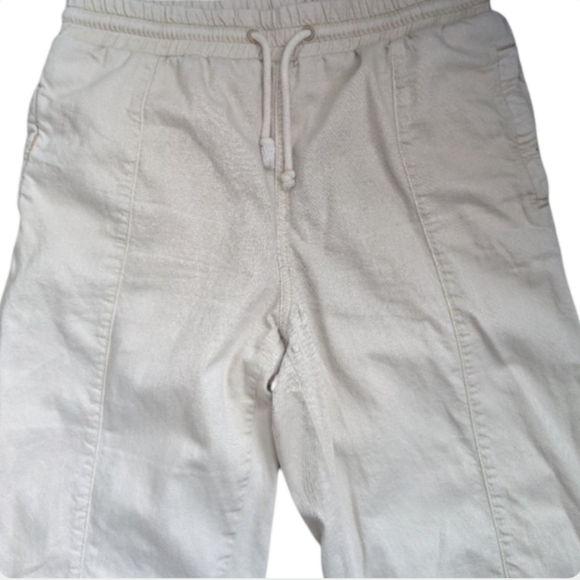 We the Free Khaki High Waist Drawstring Wide Leg Cream M - Picture 7 of 12